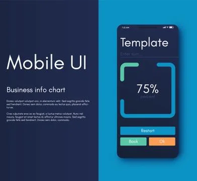 Mobile application interface. Ui design, vector illustration Stock Illustration