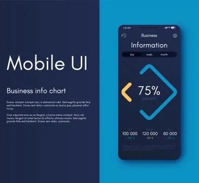 Mobile application interface. Ui design, vector illustration Illustrazione stock