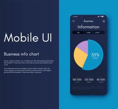 Mobile application interface. Ui design, vector illustration Illustrazione stock