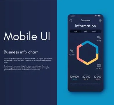 Mobile application interface. Ui design, vector illustration Stock Illustration