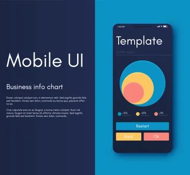 Mobile application interface. Ui design, vector illustration Illustrazione stock