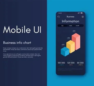 Mobile application interface. Ui design, vector illustration Stockillustratie
