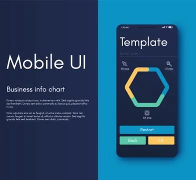 Mobile application interface. Ui design, vector illustration Stock Illustration
