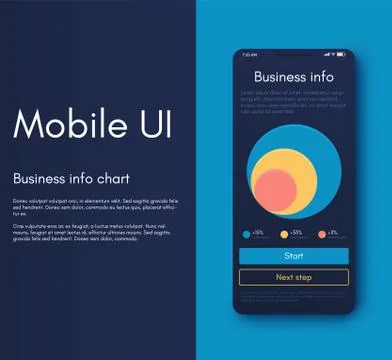 Mobile application interface. Ui design, vector illustration Illustrazione stock