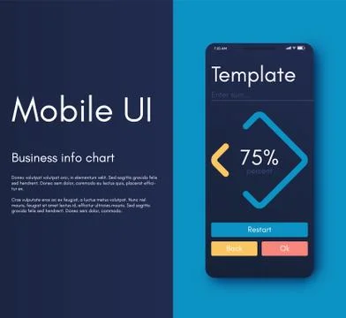 Mobile application interface. Ui design, vector illustration Stock Illustration
