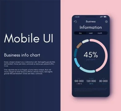 Mobile application interface. Ui design, vector illustration 스톡 일러스트
