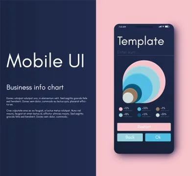 Mobile application interface. Ui design, vector illustration Illustrazione stock