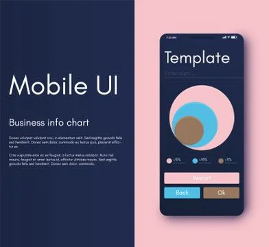 Mobile application interface. Ui design, vector illustration Illustrazione stock