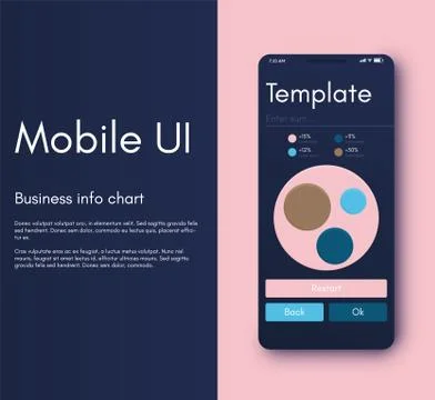 Mobile application interface. Ui design, vector illustration Stock Illustration