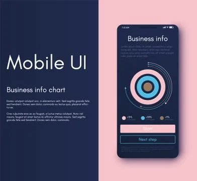 Mobile application interface. Ui design, vector illustration Illustrazione stock