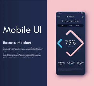 Mobile application interface. Ui design, vector illustration Illustrazione stock