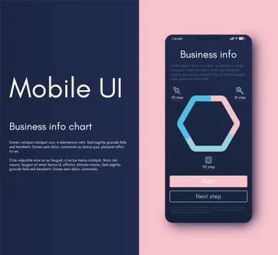 Mobile application interface. Ui design, vector illustration Illustrazione stock