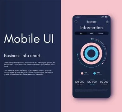 Mobile application interface. Ui design, vector illustration Stock Illustration