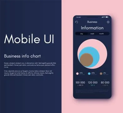 Mobile application interface. Ui design, vector illustration Stock Illustration