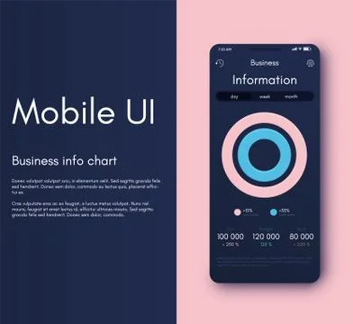 Mobile application interface. Ui design, vector illustration 스톡 일러스트