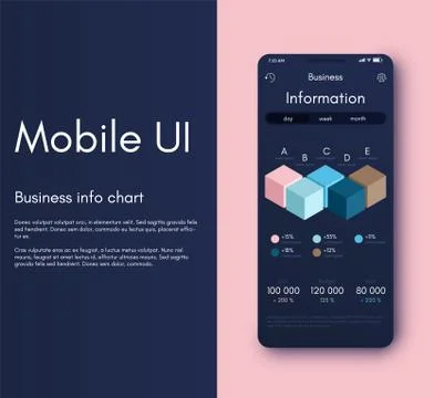 Mobile application interface. Ui design, vector illustration 스톡 일러스트