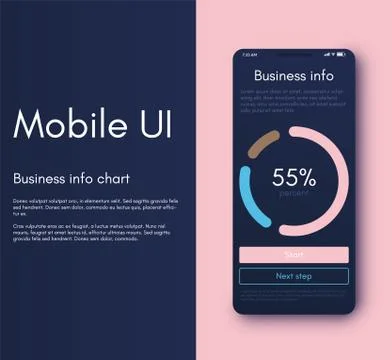 Mobile application interface. Ui design, vector illustration 库存插图