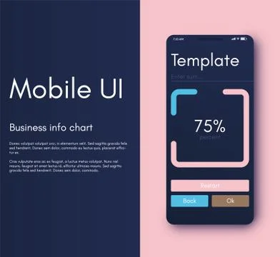 Mobile application interface. Ui design, vector illustration Illustrazione stock