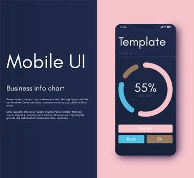 Mobile application interface. Ui design, vector illustration 스톡 일러스트
