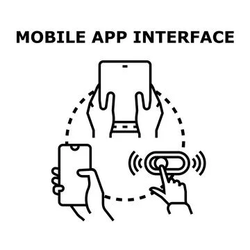 Mobile application interface vector concept illustrating digital interaction Illustration