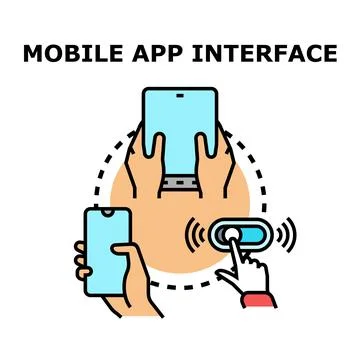 Mobile application interface vector concept illustrating digital interaction Stockillustratie