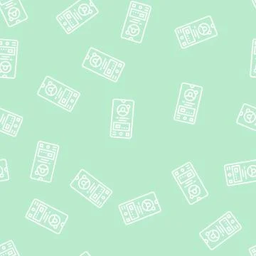 Mobile application line seamless pattern Stock Illustration