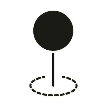 Mobile application location pin map web button menu digital silhouette style Stock Illustration