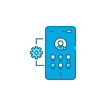 Mobile application management color line icon. 스톡 일러스트