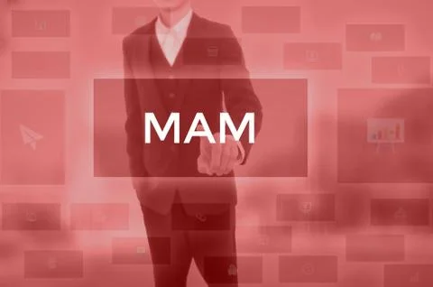 Mobile application management or Media Asset Management - business concept Stock Photos