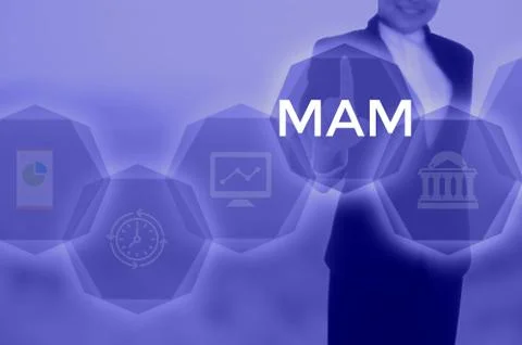 Mobile application management or Media Asset Management - business concept Stock Photos