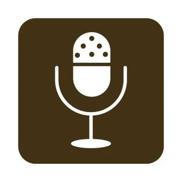 Mobile application microphone audio web button menu digital flat style icon Stock Illustration