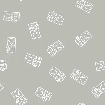 Mobile application navigation line seamless pattern Illustrazione stock