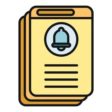 Mobile application notification concept showing bell icon Illustrazione stock
