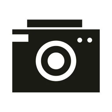 Mobile application photo camera and video web button menu digital silhouette Illustrazione stock