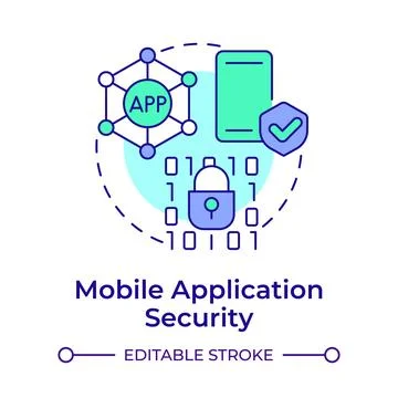 Mobile application security multi color concept icon 스톡 일러스트