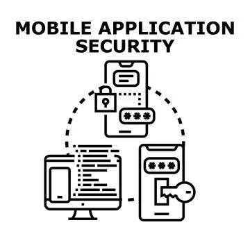 Mobile application security protecting digital user data Stockillustratie