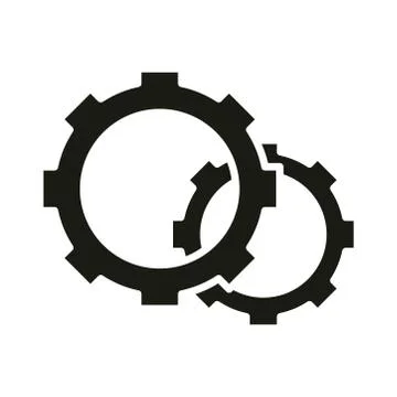 Mobile application settings web button menu digital silhouette style icon Stock Illustration