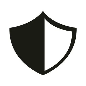 Mobile application shield protection web button menu digital silhouette style 스톡 일러스트