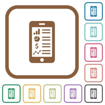 Mobile application simple icons Stock Illustration