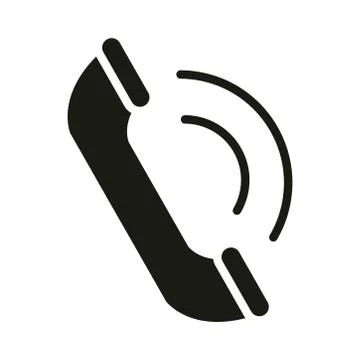 Mobile application telephone call web button menu digital silhouette style icon Stock Illustration