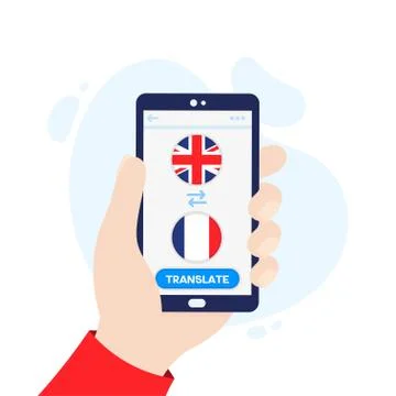 Mobile application for translating foreign languages. Stock Illustration