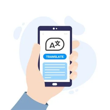 Mobile application for translating foreign languages. Stock Illustration