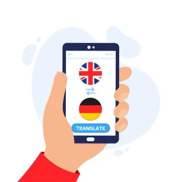 Mobile application for translating foreign languages. Stock Illustration