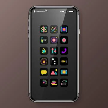 Mobile application user interface set library for phone Stock Illustration