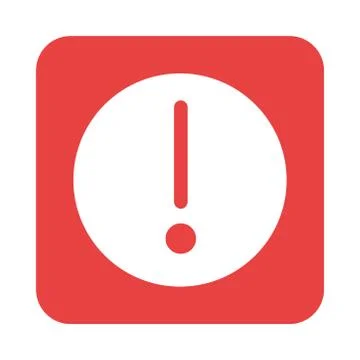 Mobile application warning alert web button menu digital flat style icon Stock Illustration