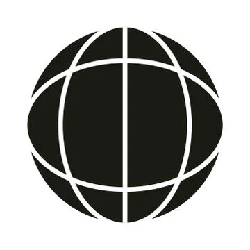 Mobile application world connection web button menu digital silhouette style Stock Illustration