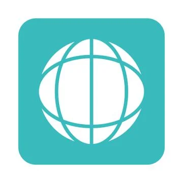 Mobile application world connection web button menu digital flat style icon Stock Illustration