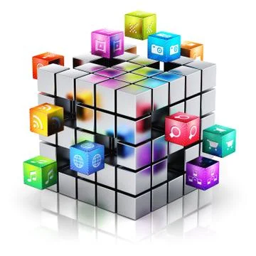 Mobile applications and media technology concept Stock Illustration