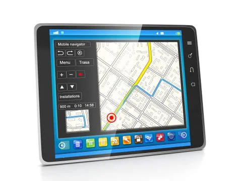 Mobile applications. applications for tablet pcs navigation systems Stock Illustration