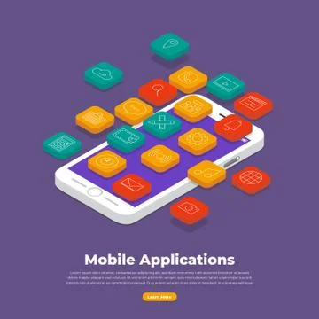 Mobile Applications Concept Stock Illustration
